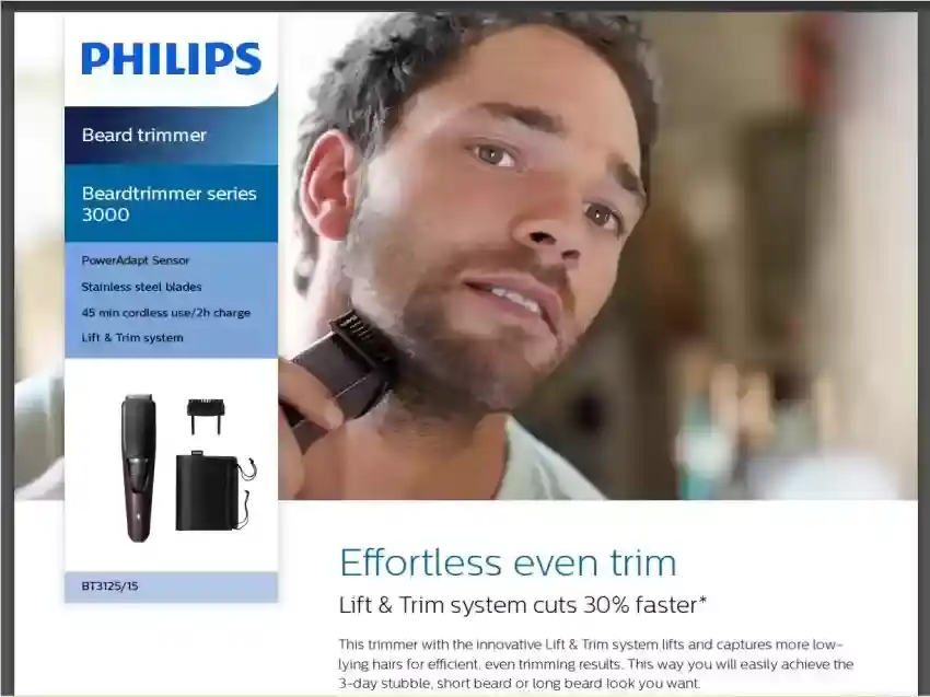Philips-(Black)-Cordless-Beard-Trimmer-(BT3125)