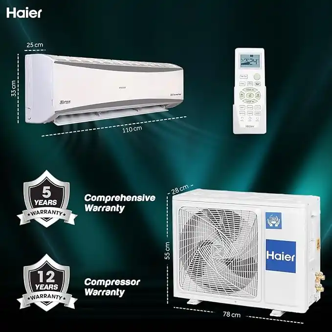 Haier-Frost-Self-Clean-2-Ton-5STAR-Split-Inverter-7IN1-Convert---White-(HS24HD)