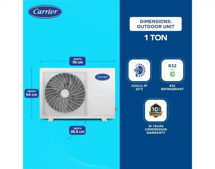 Carrier---12K-Kurve-Exi---1.0-Ton-(Idu/Odu)-Inv-R32-Split-AC-(3STAR)