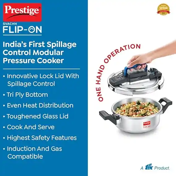 Prestige-(5-Ltr)-Pressure-Cooker-with-Glass-Lid,-Gas-&-Induction-Compatible-(Ss-Flip-on-Svachh-5-Ltr)
