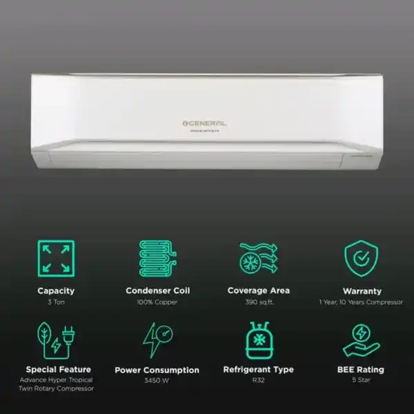 O-General-Ceta-Series-3-Ton-5-Star-Tropical-Innovation-Inverter-Split-AC-(3-Ton,-5-Sta-(ASGG36CETA)