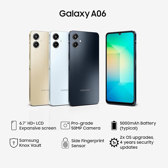 Samsung Galaxy A06 (Gold, 4GB, 64GB)