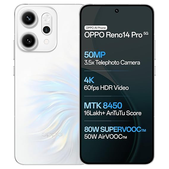OPPO Reno 14 Pro 5G (Pearl White , 12GB, 256GB)