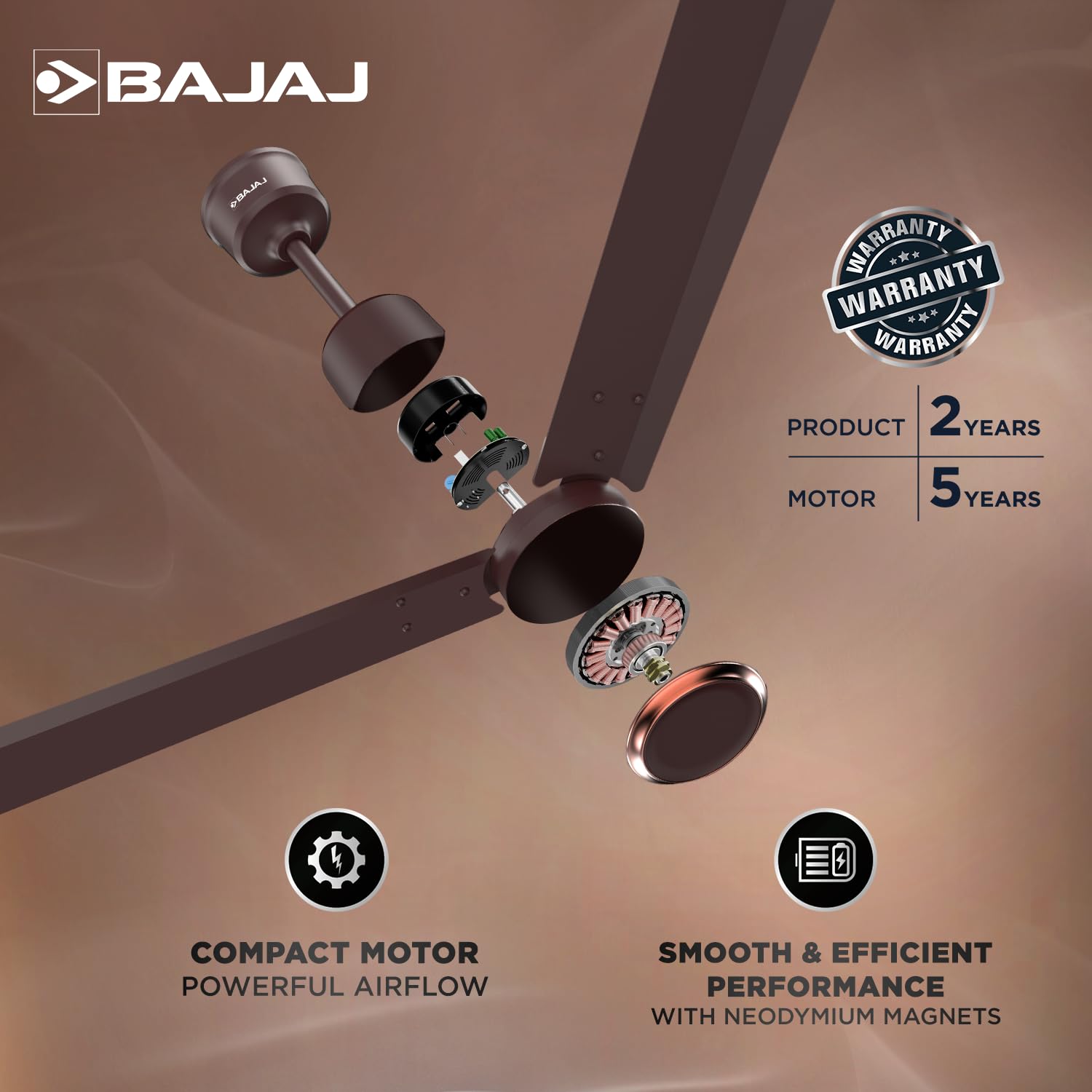 Bajaj-1200MM-5-Star-Ceiling-Fan-with-Rf-Remote-(Red-Walnut)-(Classico-Sleek-Plus)