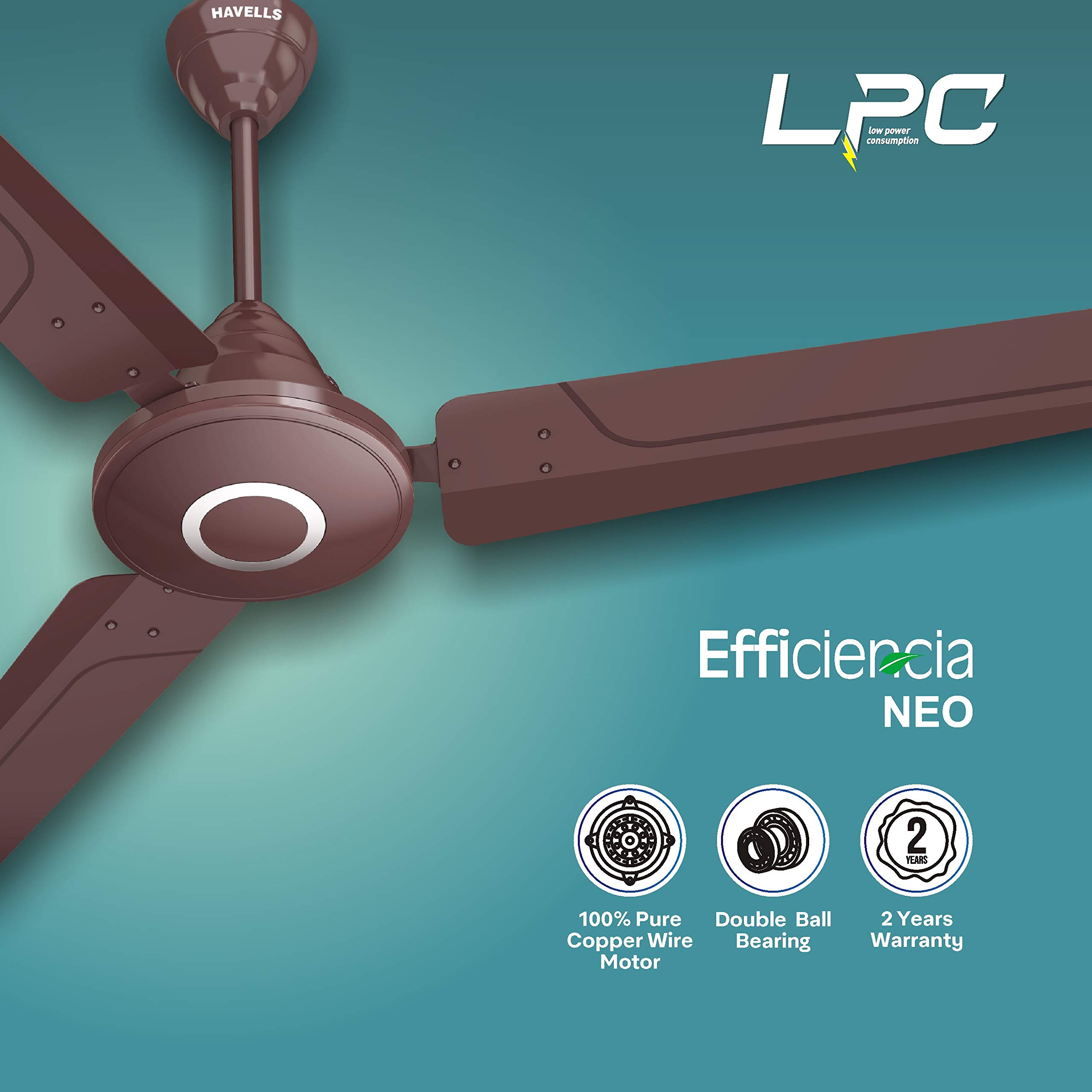Efficiencia-Neo-1200MM-(Brown)-Ceiling-Fan---Havells