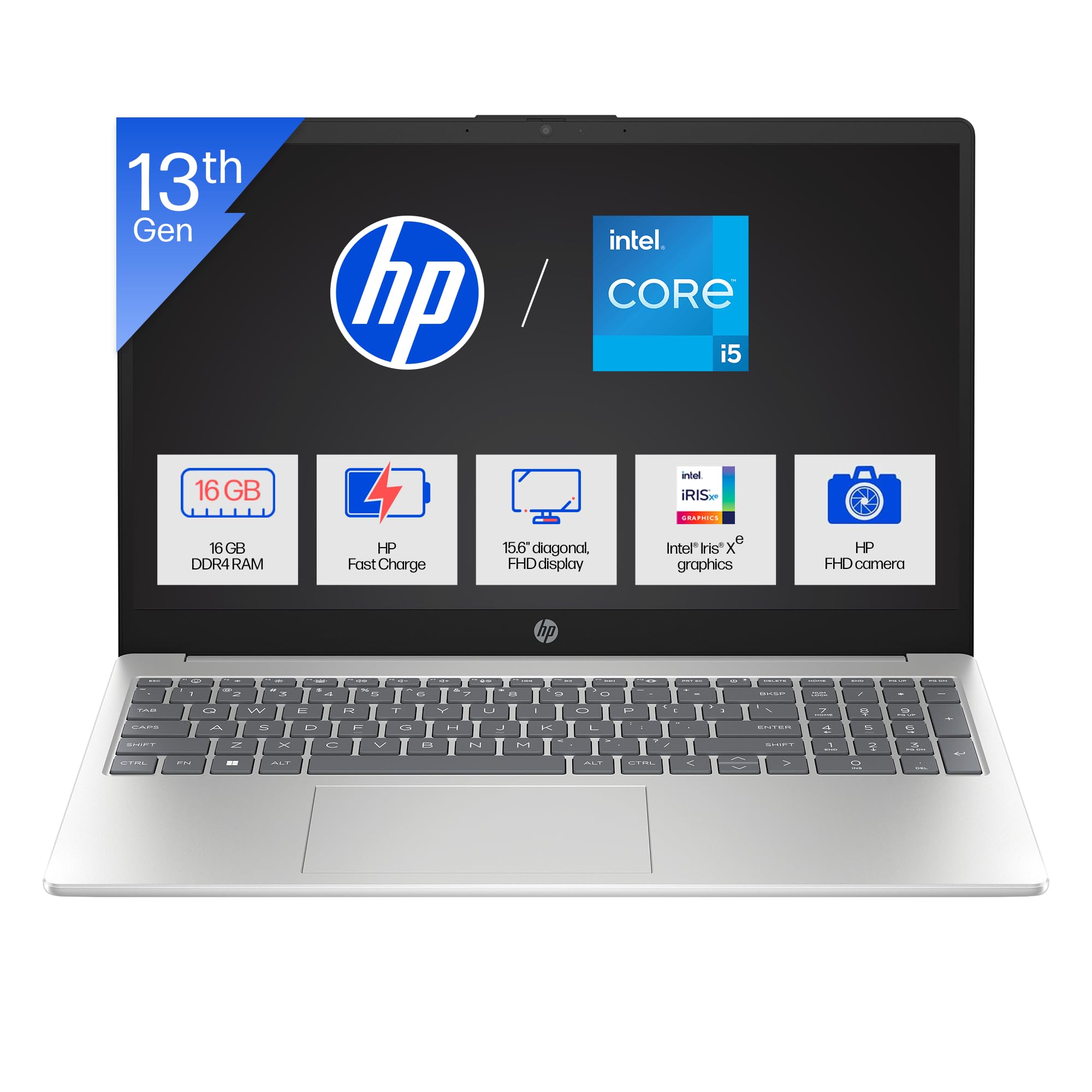 HP i5 13th Gen-1334U 16/512GB SSD-Iris Xe-15.6 Inch FHD-Fp Reader
