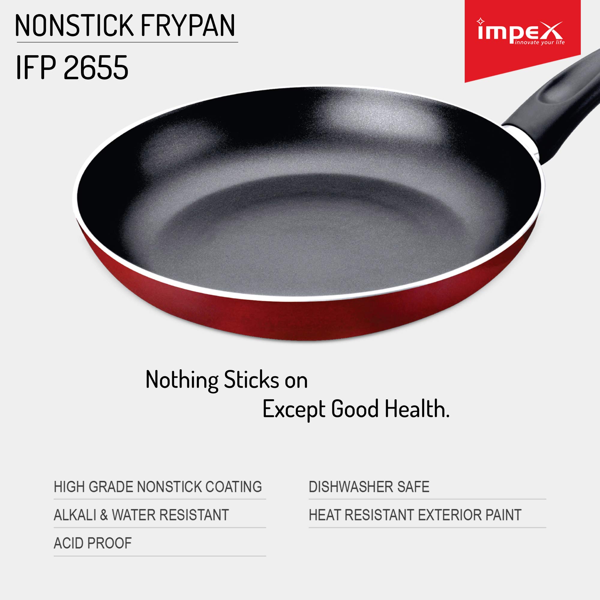 Impex-Aluminium-Nonstick-Coated-Fry-Pan-26-Cm-(Ifp-2655)