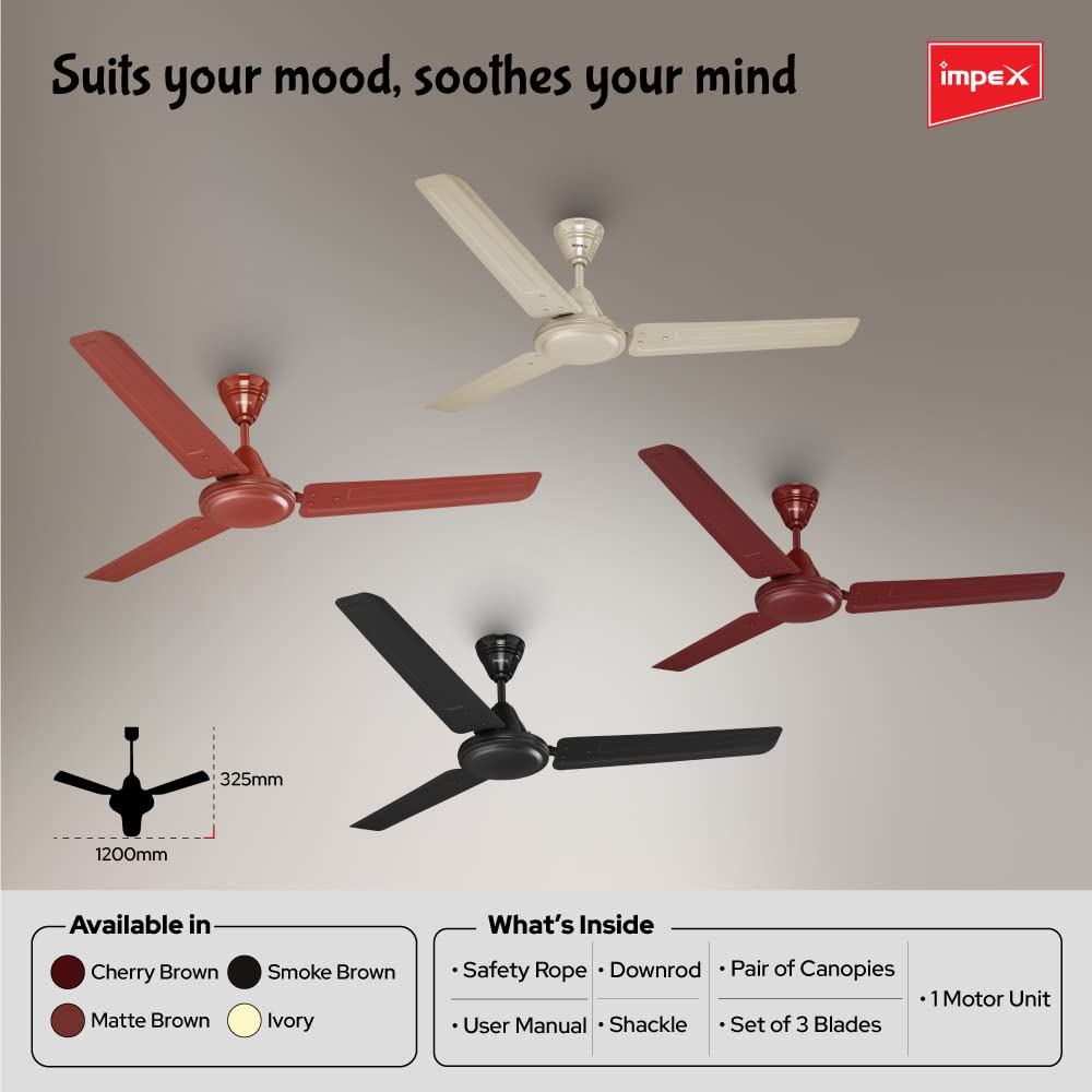 Impex-Ceiling-Fan-(Whizstar-Cherry-Brown)-Ceiling-Fan---Impex