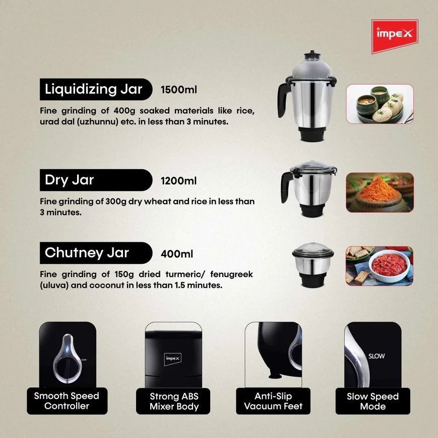 Impex-Mixer-Grinder-(Panther-800-Delight)-All-in-One---Mixers---Impex