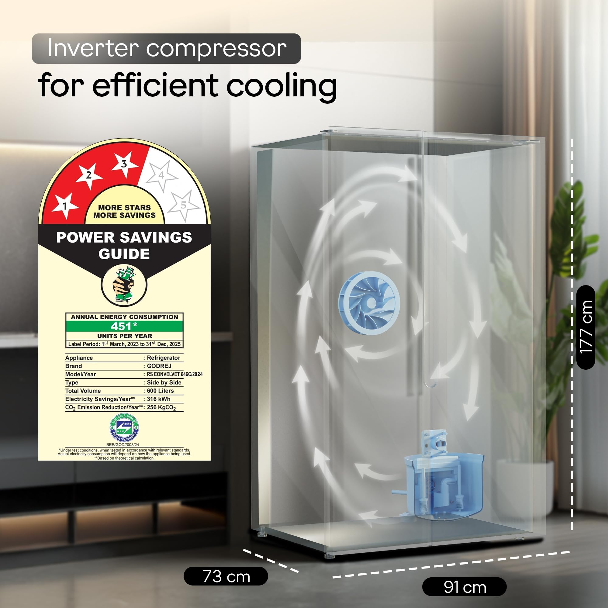 Godrej-Side-by-Side-Refrigerator-with-Smart-Convertible-Zones-&-Touch-Panel-(Opera-Rose)-(Rs-Eonvelvet-646C-Rit)-(600LTR)