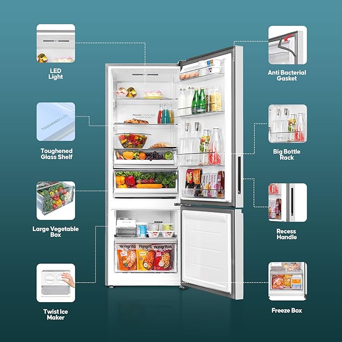 Haier-325-Ltrs-3-Star-Frost-Free-Double-Door-Refrigerator-(Mirror-Glass)-(Hrb-P)-(3753PMG)