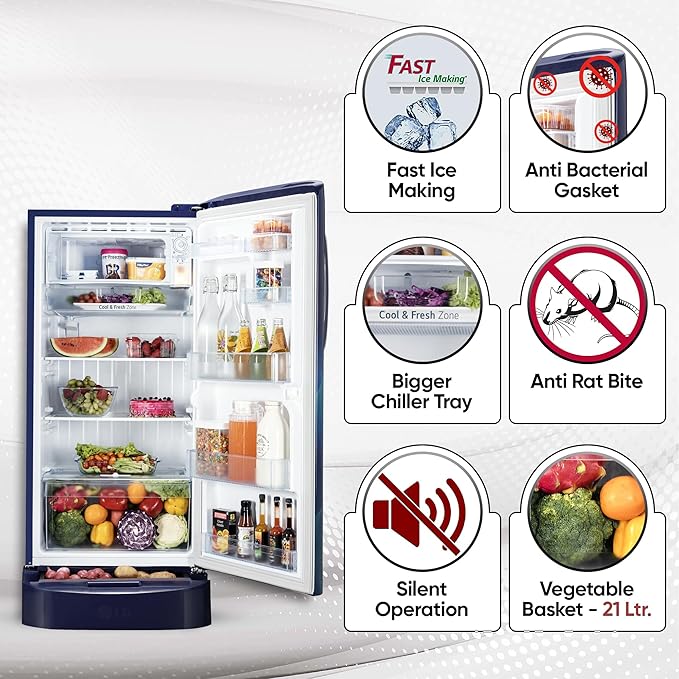 LG-224-Ltrs-Direct-Cool-Single-Door-Refrigerator-(Fawn-Steel)-(D241AFSD)