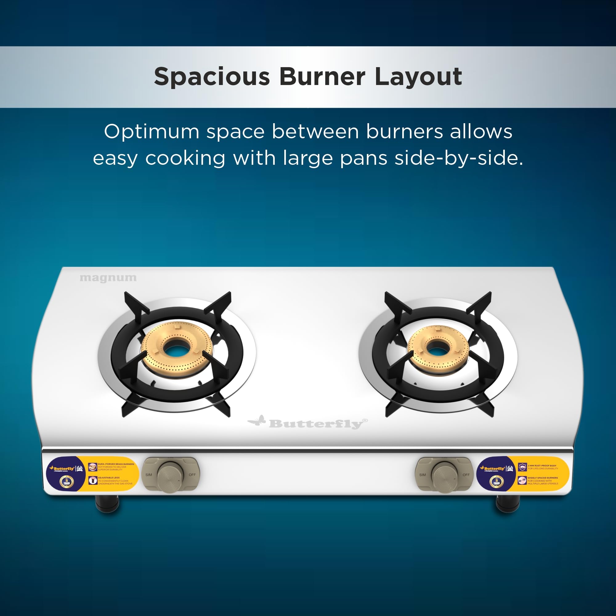 Magnum-2B-Stainless-Steel---Gas-Stove---Butterfly