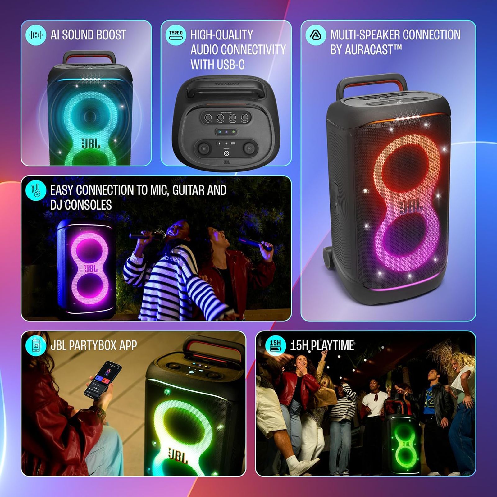 JBL-Partybox-520-Portable-Party-Speaker-(S)