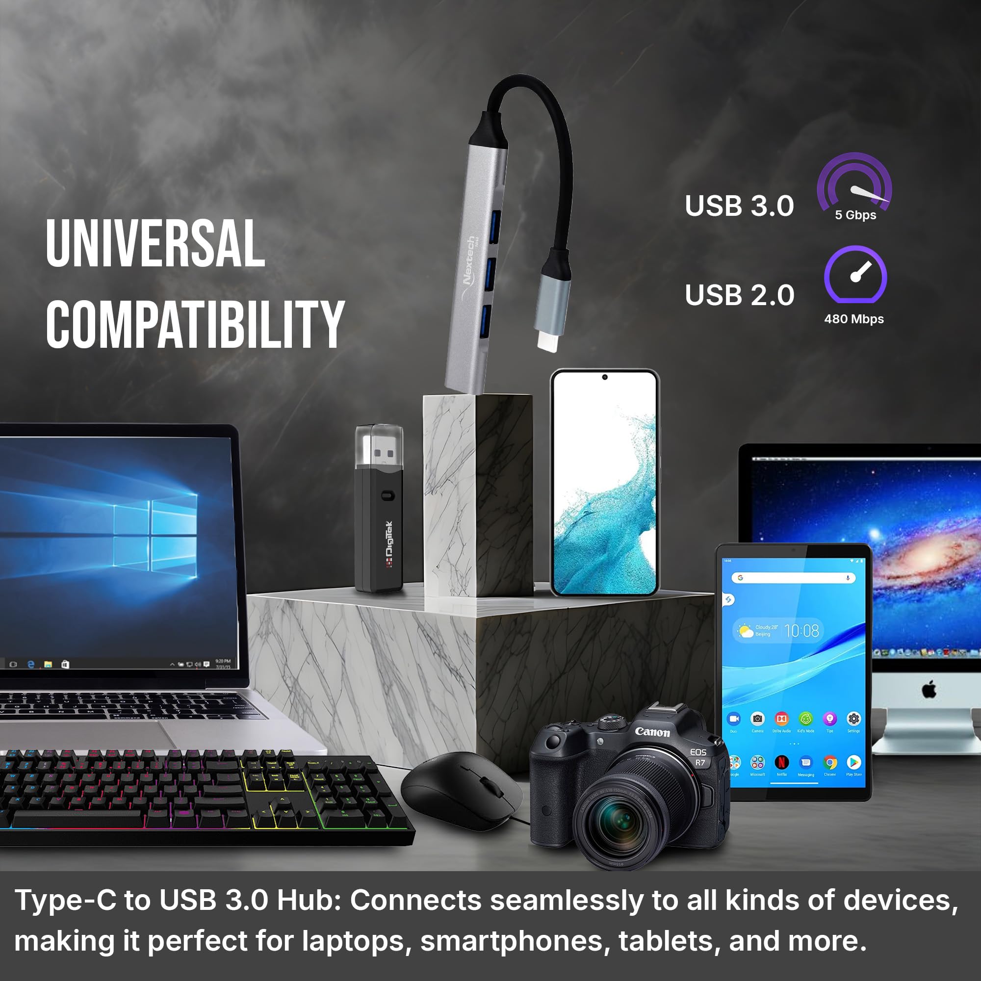 Nextech-NH4-4-in-1-USB-C-to-USB-a-Hub-USB-Extension