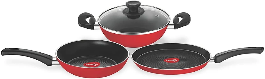 Pigeon-Induction-Base-Non-Stick-4-Piece-Cookware-Set-with-Glass-Lid-(Red)-(Vita)