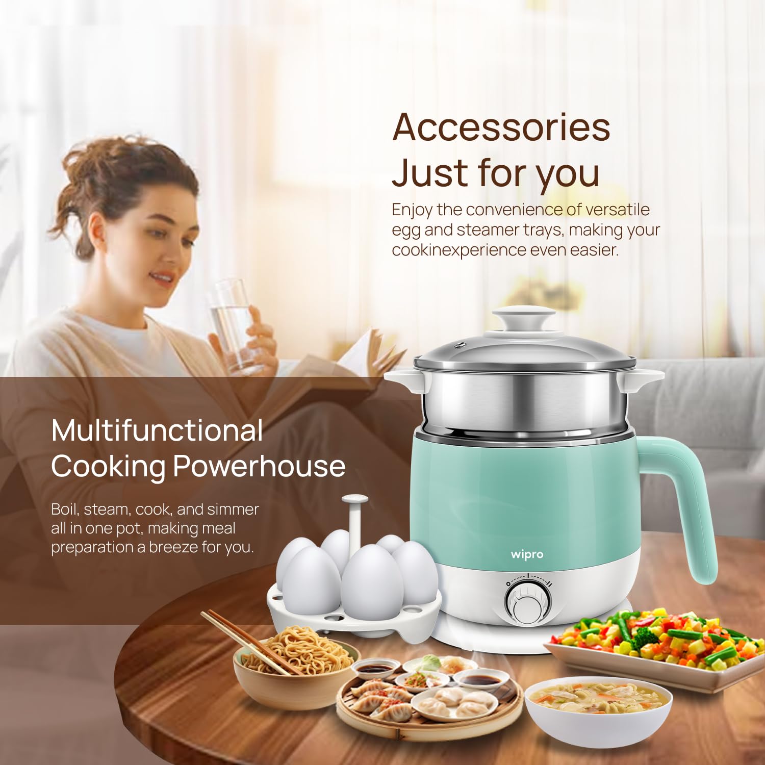 Prestige-1.5L-Pmc-3.0-Plus-Multi-Cookerwith-Idli-Stand,-Egg-Boiling-Rack-&-Steamer,-Glass-Lid-with-Ss-Rim(Silver/Black)