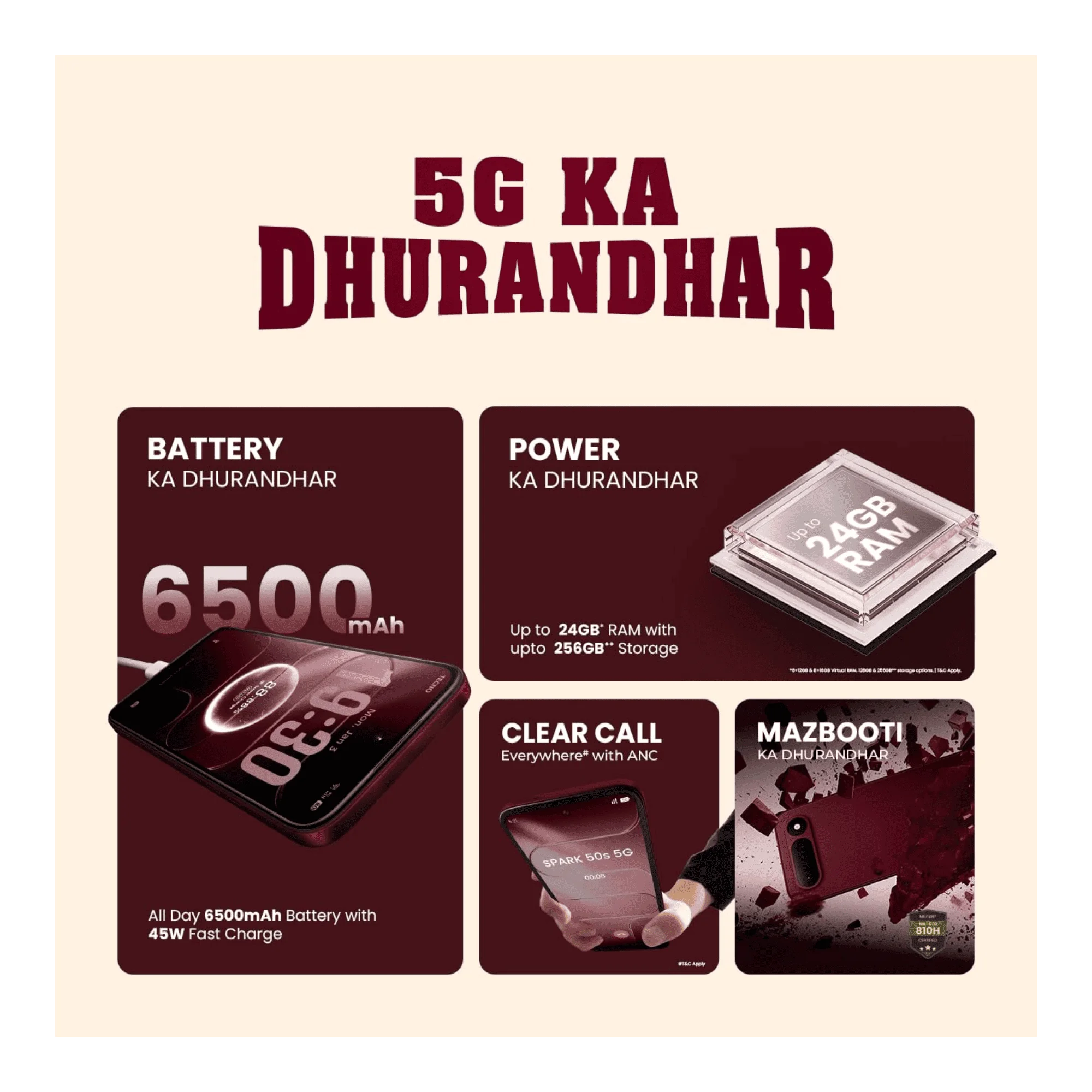 Tecno-Spark-50s-5G-(Burgundy-Red,-8GB,-128GB)