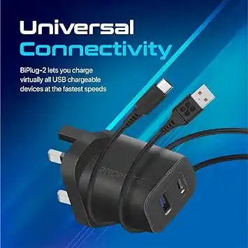 Promate-20W-Biplug-2-Dual-USB-Adapter-(Black)