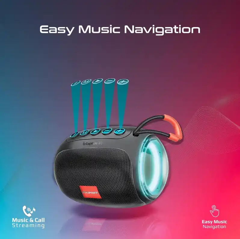 Promate-Capsule-3-Lumiflux-Bluetooth-Speaker-(Black)